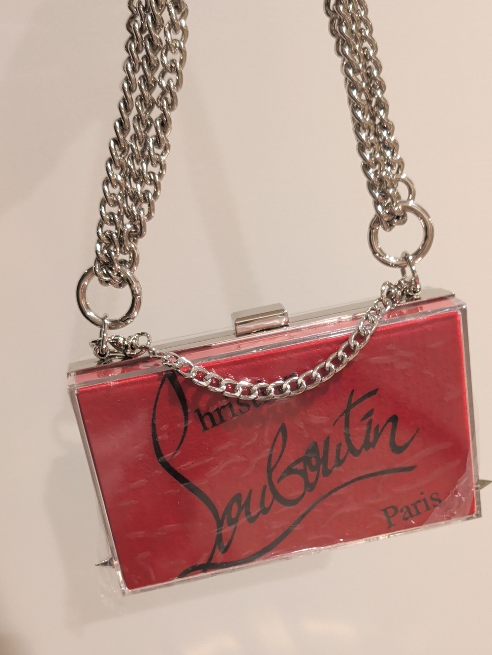Upcycled Spiked Out Signature Acrylic Box Clutch